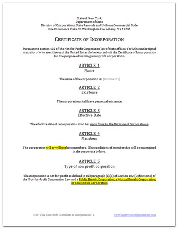 âArticle of Incorporation new yorkâçå¾çæç´¢ç»æ