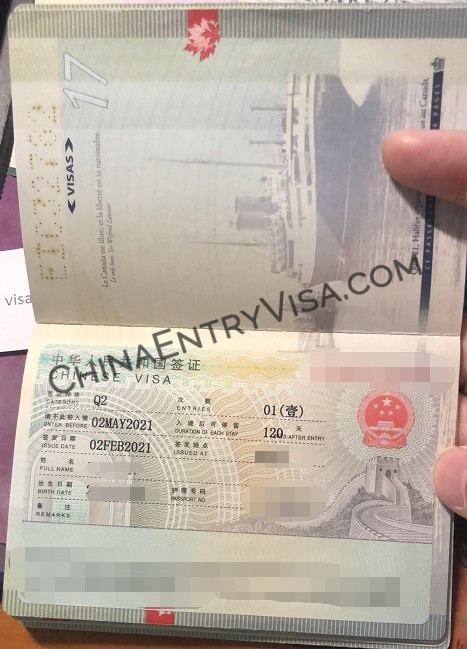 2021年2月 加拿大护照在美国办理中国签证
