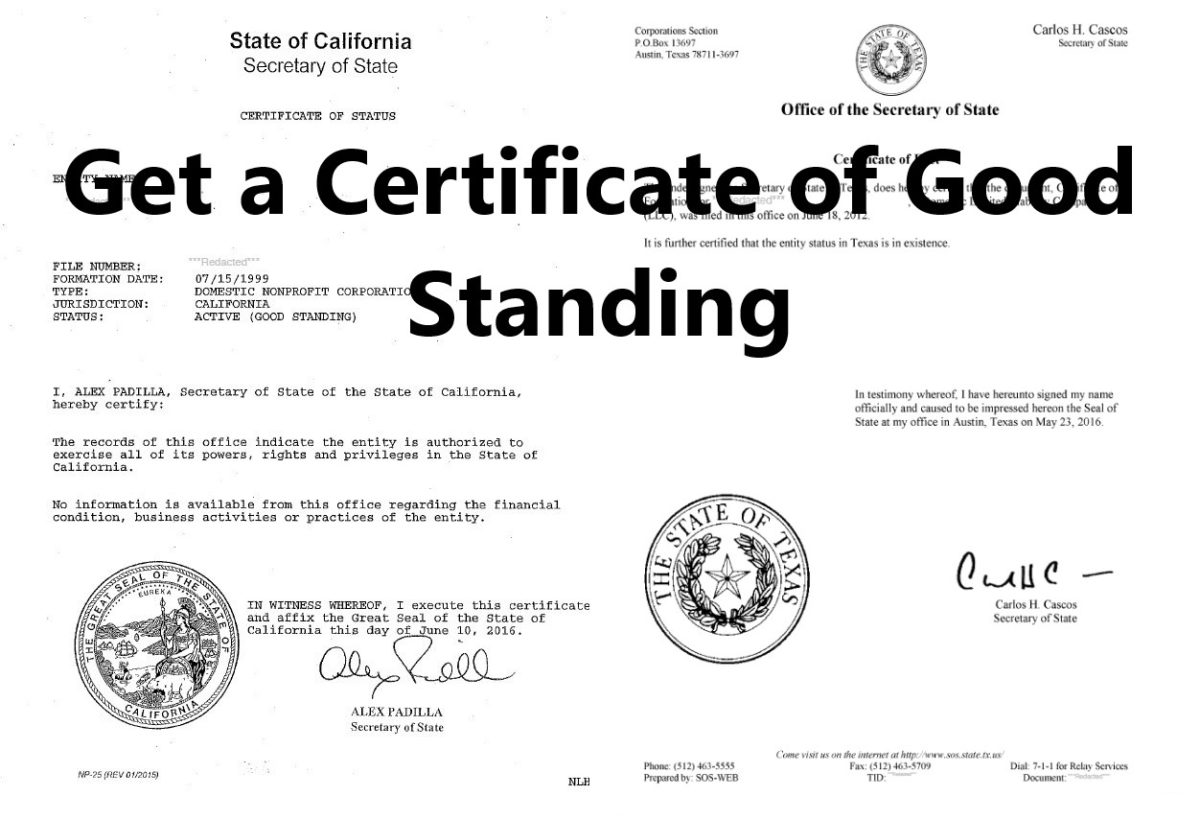 Certificate Of Good Standing - California Secretary of State Expedited  Filing Service
